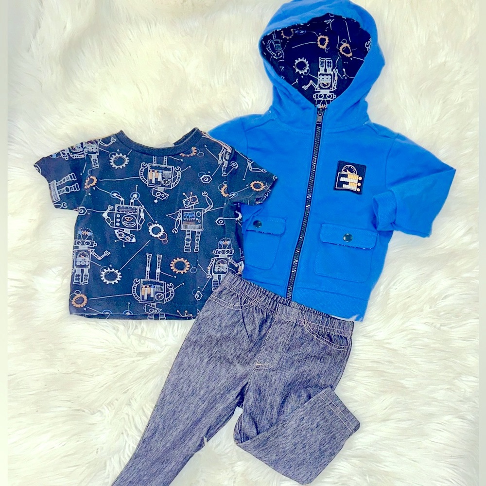 Jarvis Archer 6/9 NWOT zip hoodie and tee shirt set